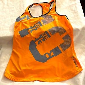 REEBOK PLAYICE GORGEOUSLY DONE ORANGE TANK BNWOT